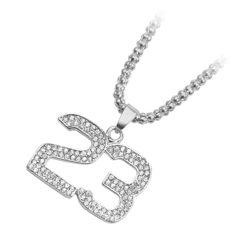 DIKACA Herren Halskette mit Nummer Anhänger aus Langlebiger Legierung Sport Halskette Trendige Halsdekoration für Männer Robustes Design für Alltag und Freizeit von DIKACA