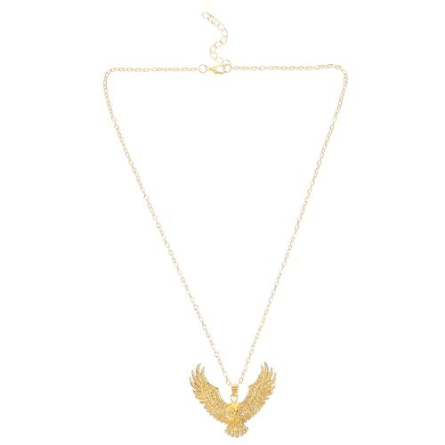 DIKACA Herren Kettenanhänger Halskette Vintage Punk Stil Robuster Legierungsanhänger in Goldfarbe Eagle Charm Kette für Männer und Jungen Modisches Geschenk zu Feiertagen von DIKACA