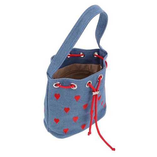 DIKACA Herzförmige Crossbody Tasche Damen Kleine Umhängetasche Mit Kordelzug Leichtes Stoffmaterial Für Alltag Freizeit Und Events von DIKACA