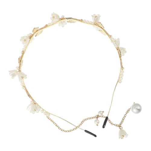 DIKACA Hochwertiges Haarband Damen mit Perlen und Blumen Eleganter Brautschmuck Leichtes Stirnband für Hochzeit und Festliche Anlässe Modisches Accessoire für Damen und Mädchen von DIKACA
