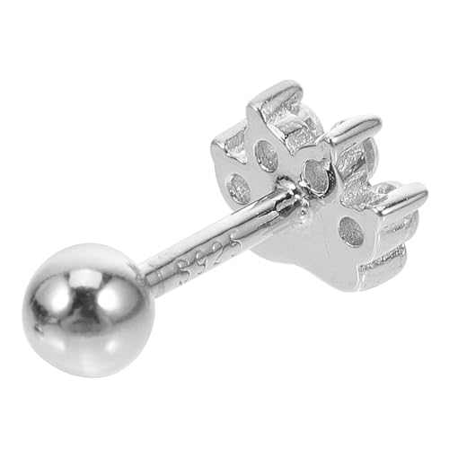 DIKACA Hundepfoten Ohrstecker mit Funkelnden Strasssteinen Silberfarbene Statement Ohrringe für Damen und Teenager Modischer Schmuck für Hochzeit Alltag und Geschenk von DIKACA