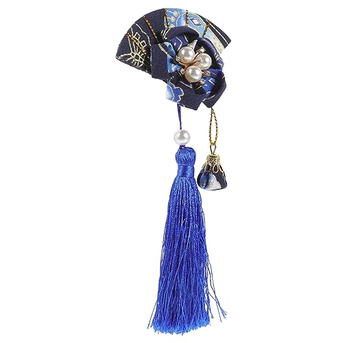 DIKACA Japanische Haarklammer Damen mit Blumenmotiv Handgefertigter Fächer Haarclip mit Quaste Traditioneller Haarschmuck für Kimono Eleganter Clip für Festival und Party Einfach von DIKACA
