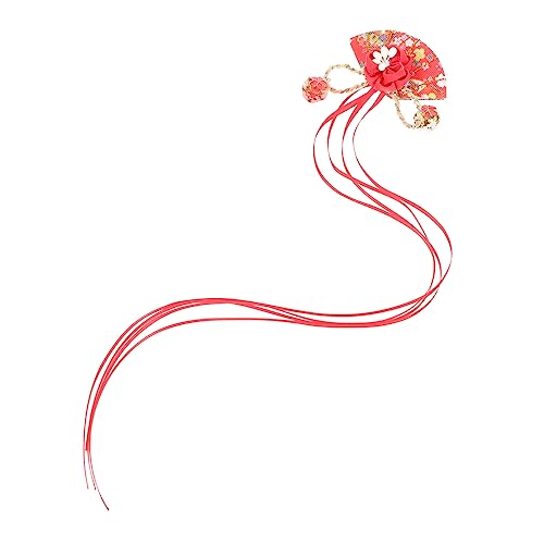 DIKACA Japanischer Haarschmuck Damen Leichter Haarklammer mit Langem Tassel Traditioneller Fächer Haarclip für Cosplay Hochzeit Fotoshooting und Festliche Anlässe Eleganter Haarschmuck von DIKACA