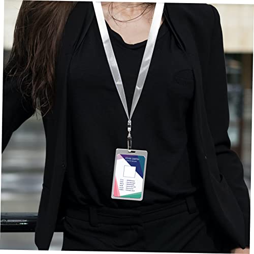 DIKACA Klarer Abzeichenhalter Grauem Lanyard Transparente Schutzhülle für Arbeitskarten Id Karten und Spielkarten Leicht und Handlich Doppelseitiges Design von DIKACA