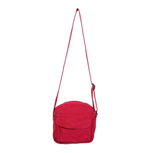 DIKACA Kleine Canvas Crossbody Tasche Damen Niedliche Mini Umhängetasche mit Verstellbarem Gurt Leichte Handytasche und Reise Geldbörse für Alltag und Unterwegs von DIKACA