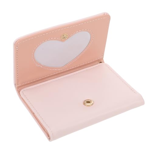 DIKACA Koreanisches Damen Mini Portemonnaie mit Schmetterlingsdetail Kleines Modisches Kurzwallet mit Reißverschluss Multifunktional für Kartenorganisation Langlebig Rosa Stylisch für von DIKACA