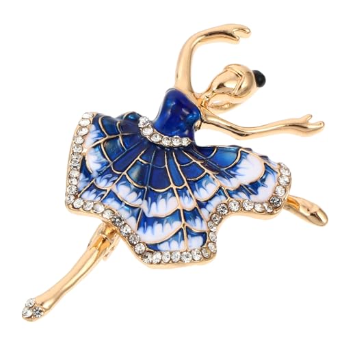 DIKACA Kreative Ballerina Brosche mit Strass Legierung und Tropfen emaille Elegante Tanzmädchen Anstecknadel für Kleidung Schals und Hüte Modisches Geschenk für Frauen und Mädchen von DIKACA