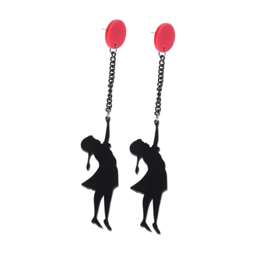 DIKACA Kreative Ballon ohrringe Kleine Mädchen Dangle Schmuck Geschenk für Frauen und Mädchen Modische Persönlichkeit Leicht Kombinierbar Passend zu Alltag und Party Schwarz von DIKACA
