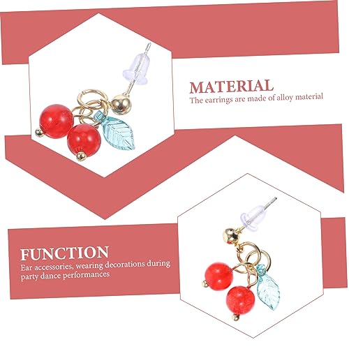 DIKACA Kreative Ohrstecker Damen Ohrringe Frucht Schmuck Langlebig Bequem Passend für Party Abendkleid und Alltag Modisch Rot Auffällig von DIKACA