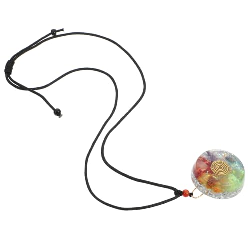 DIKACA Kristallanhänger Halskette aus Natürlichem Achat Halbedelstein Farbenfroher Chakra Schmuck Zarte und Robuste Halskette als Modisches Accessoire für Damen und Alltag von DIKACA