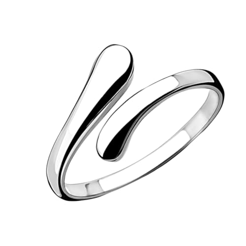 DIKACA Kupferring Damen Offen Geometrisch Schlicht Verstellbar Modischer Fingerring Schmuck Geschenk für Teenager Mädchen Alltags Partyaccessoire Langlebig Hautfreundlich von DIKACA