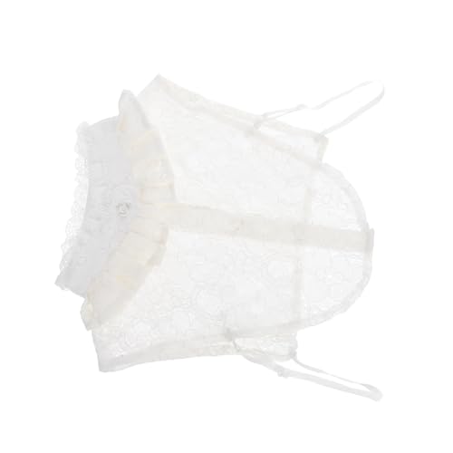 DIKACA Lace Fake Collar Spitzenkragen Halbbluse Damen Stehkragen Falscher Kragen Weiß Spitzenbesatz Elegant Kombinierbar für Pullover Kleid Jacke Shirt von DIKACA