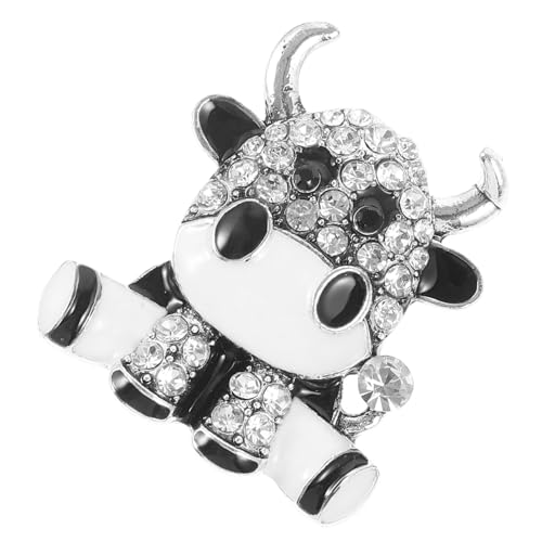 DIKACA Legierung Kuh Brosche mit Funkelnden Strasssteinen Cartoon Brustnadel für Damen Modisches Schmuckaccessoire für Kleidung bei Hochzeit Geburtstag und Alltag von DIKACA