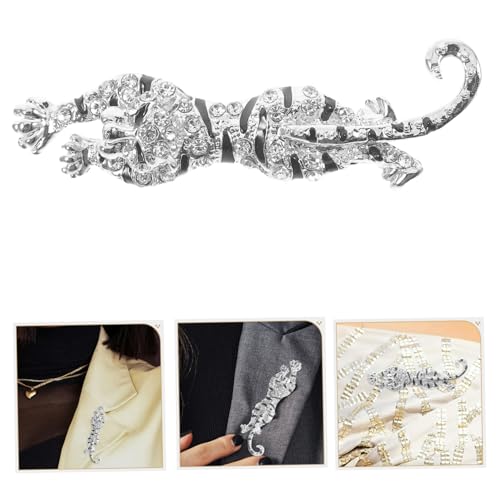 DIKACA Leoparden Brosche mit Strasssteinen Kreative Tier Anstecknadel für Damen Stilvolle Geparden Form Robuste Metalllegierung Modisches Accessoire für Kleidung Schals und Mäntel von DIKACA