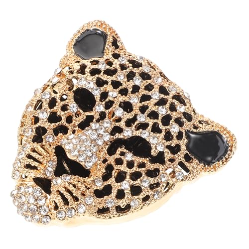 DIKACA Leopardenkopf Brosche mit Funkelnden Strasssteinen Modischer Anstecker für Damen und Herren Dekorativer Mantel und Schalclip Stilvolles Accessoire für Outfits von DIKACA