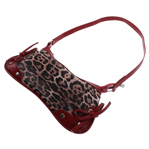 DIKACA Leopardenmuster Handtasche Damen Leichte Strapazierfähige Umhängetasche Stilvoller Schulter-crescent Bag Vielseitig Tragbar als Unterarm Handtasche Modisch für Alltag Business und von DIKACA