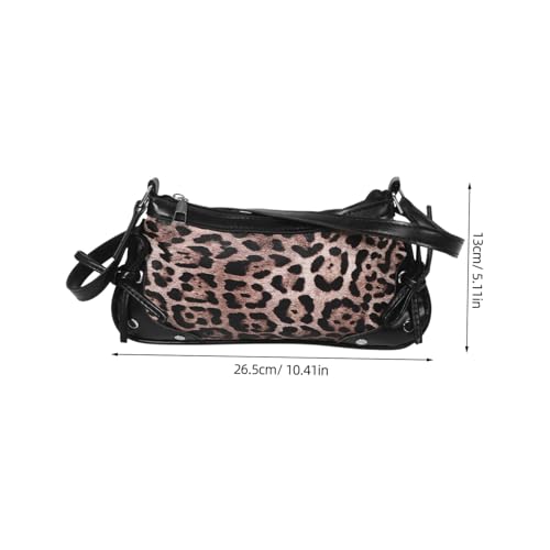 DIKACA Leopardenmuster Schultertasche mit Schleifenakzent PU Unterarm Handtasche Modisch und Langlebig Vielseitig für Alltag Arbeit und Shopping Stilvolle Damen Umhängetasche von DIKACA