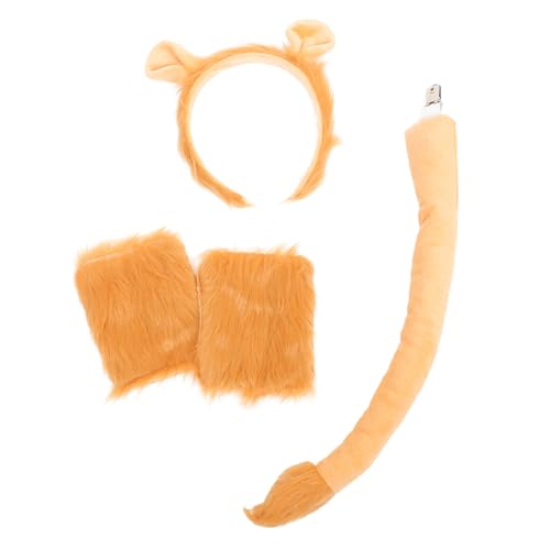 DIKACA Lion Kostüm für Mädchen mit Weichem Stirnband Plüschhandschuhen und Langlebiges Partyzubehör für Halloween Weihnachten Kostümbälle für Jugendliche und Erwachsene von DIKACA