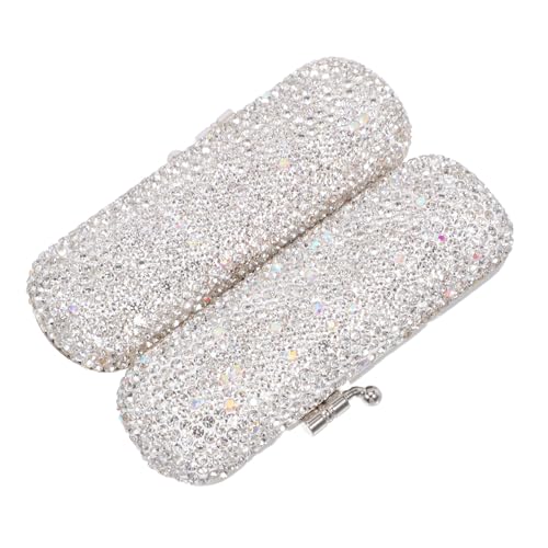 DIKACA Lipstick Organizer mit Funkelndem Strassdesign Mini Lippenstift Etui für Handtasche Tragbarer Lippenstifthalter für Reisen Kompakte Aufbewahrungsbox für Lippenstifte Praktischer von DIKACA