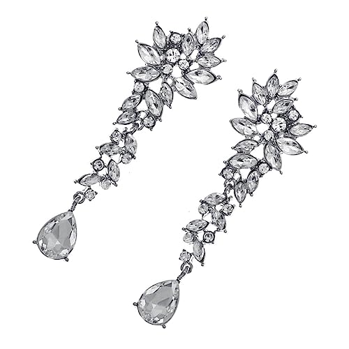 DIKACA Luxuriöse Wasserfall Ohrringe Damen Tropfen Ohrhänger mit Funkelnden Strasssteinen Hautfreundlich Leicht Eleganter Schmuck für Bankett Party Geschenkideen von DIKACA