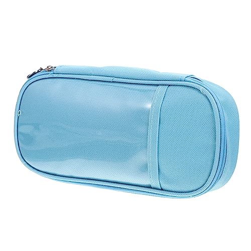 DIKACA Mäppchen School Pencil case piornik szkolny Pencil Box Stiftebeutel für das Klassenzimmer Tragbarer Organizer für Schreibwaren Reißverschluss Aufbewahrungskiste Creme Student Stoff von DIKACA