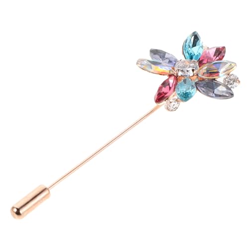 DIKACA Mehrfarbige Blumenbrosche mit Funkelnden Zirkonsteinen Leichte Anstecknadel für Jacken Pullover Schals Stilvolles Accessoire für Damen und Herren bei Hochzeiten und Partys von DIKACA
