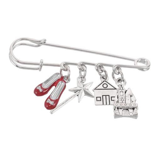 DIKACA Metal Brooch Pin für Frauen Vielseitiges Design mit Zauberstab Schloss und Ballettschuh Modisches Anstecknadel-accessoire für Kleidung Party und Festliche Anlässe von DIKACA