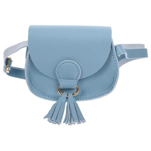DIKACA Mini Crossbody Bag für Mädchen mit Quasten Kleine Süße Umhängetasche Modisch und Praktisch Kompakte Handtasche für Schlüssel und Münzen Tragbare Schultertasche in Blau von DIKACA