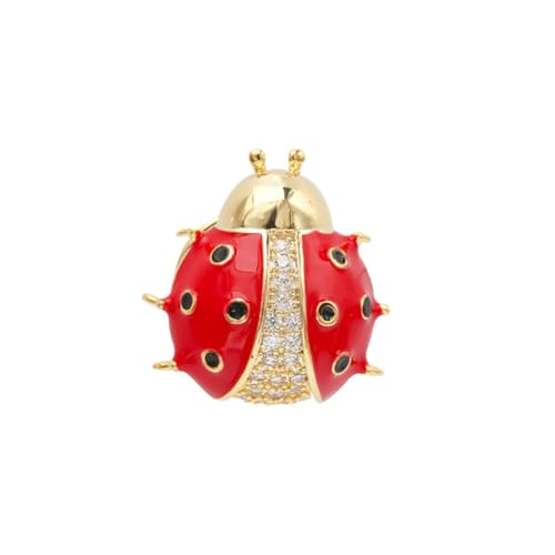 DIKACA Mini Marienkäfer Brosche Damen Kupfer Anstecknadel Leicht Elegant Modisch Für Kleidung Kragen Pin Schmuck Zubehör Schutz Knopf Verhindert Verrutschen von DIKACA
