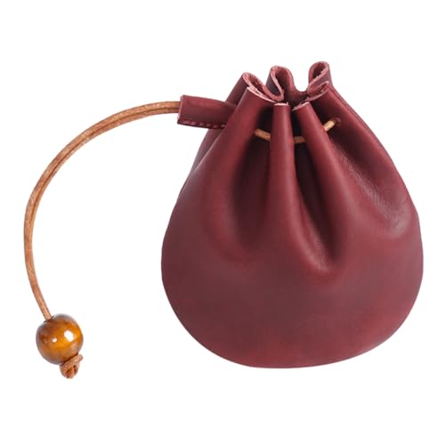 DIKACA Mini Vintage Münzbeutel Coin Purse aus echtem Material Leichtes Kleingeldportemonnaie für Damen und Herren Multifunktionale Kleine Geldtasche für Alltag Reise Einkauf und Arbeit von DIKACA
