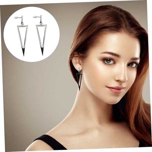 DIKACA Minimalistische Lange Ohrringe Damen Hängend Geometrische Dreieck Ohrringe aus Metall Elegante Ohranhänger für Party Dating und Alltag Leichter Punk Stil Modisches Dreieck Design von DIKACA