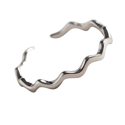 DIKACA Minimalistischer Feiner Offener Silberring Damen Verstellbar Weißgold Wellenstil Modischer Tail Ring Modeschmuck Eleganter Finger Schmuck DIKACA Minimalistischer Feiner Offener Silberring Damen Verstellbar Weißgold Wellenstil Modischer Tail Ring Modeschmuck Eleganter Finger Schmuck von DIKACA