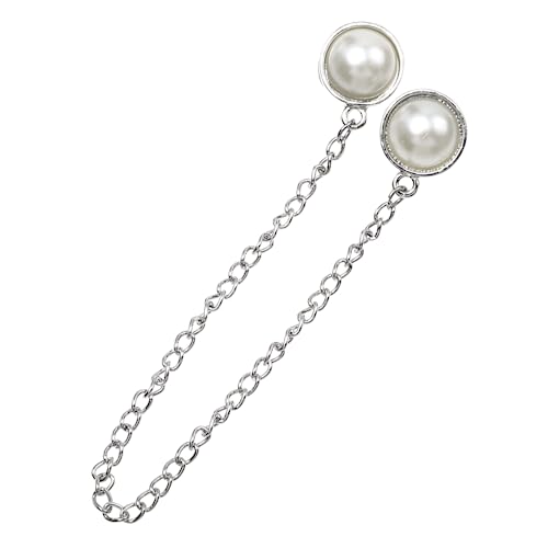 DIKACA Modische Damen Brosche mit Zarter Perlenkette Eleganter Hemdkragen Anstecknadel Vielseitiger Schmuck für Blusen Kleider und Jacken für Partys und Besondere Anlässe von DIKACA