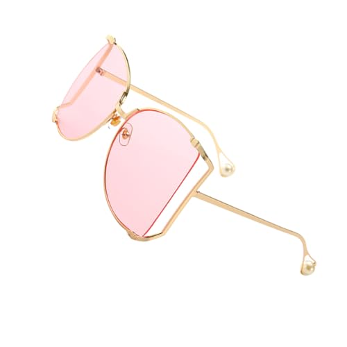 DIKACA Modische Damen Partybrille aus Metall mit Transparent Pinken Gläsern Kreative Sonnenbrille für Frauen Leichte und Robuste Fashion Eyewear Stilvolles Accessoire für Outdoor und von DIKACA