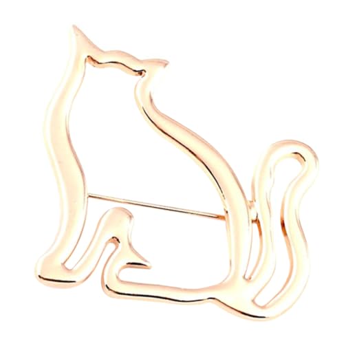 DIKACA Modische Katzenbrosche aus Langlebiger Legierung mit Hohlem Design Dekorative Anstecknadel für Damen Kleidung Schals Hüte Stilvolles Accessoire für Geburtstag Weihnachten von DIKACA