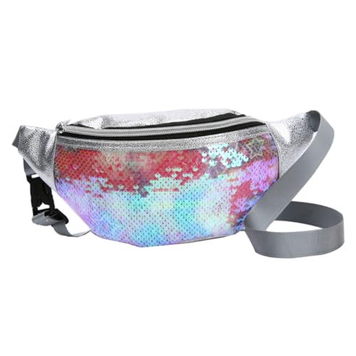 DIKACA Modische Pailletten Stern Bauchtasche Damen Outdoor Hüfttasche Verstellbar Vielseitig für Konzert Shopping Reisen Strand von DIKACA