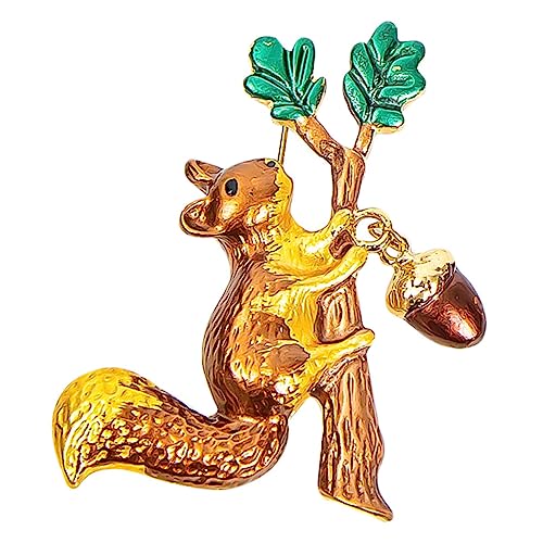DIKACA Modische Squirrel Brosche aus Legierung Cartoon Tier Anstecknadel für Kleidung Damen und Herren Vielseitiger Schmuck für Jacken Pullover Kleider und Taschen Elegantes Accessoire von DIKACA
