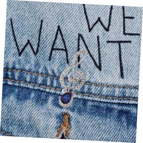 DIKACA Musikalische Brosche mit Strasssteinen Noten Anstecknadel aus Zinklegierung Schmuck Dekoration für Damen Vielseitig Tragbar bei Alltag und Besonderen Anlässen Stilvoll und von DIKACA