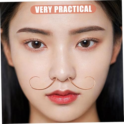 DIKACA Mustache Septum Ring Edelstahl Roségold Nasenpiercing Schmuck Modisch Elegant Komfortabel Einfache Anbringung für Damen und Herren von DIKACA