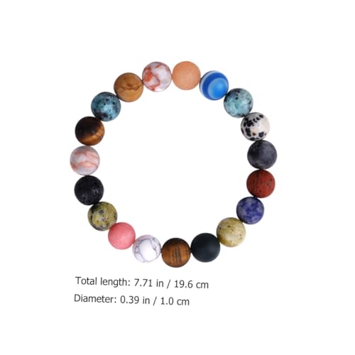 DIKACA Natürliches Steinarmband Sonnensystem Acht Planeten Armband Damen Herren Kreatives Design Alltag Party Schmuck Geschenk von DIKACA