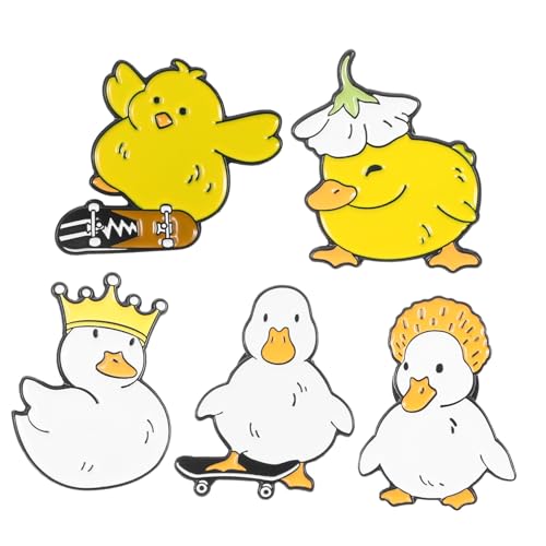 DIKACA Niedliche Cartoon Enten Anstecknadeln Metallbroschen für Kleidung Rucksack DIY Schmuck Zubehör Langlebig und Tragbar von DIKACA