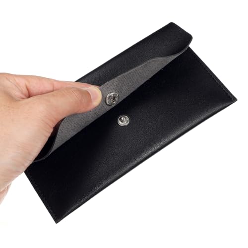 DIKACA PU Geldbörse für Scheine Leichte und Langlebige Cash Envelope Wallet Modische Schwarze Brieftasche mit Kompaktem Design Praktische Damen Geldtasche für Reisen und Alltag von DIKACA