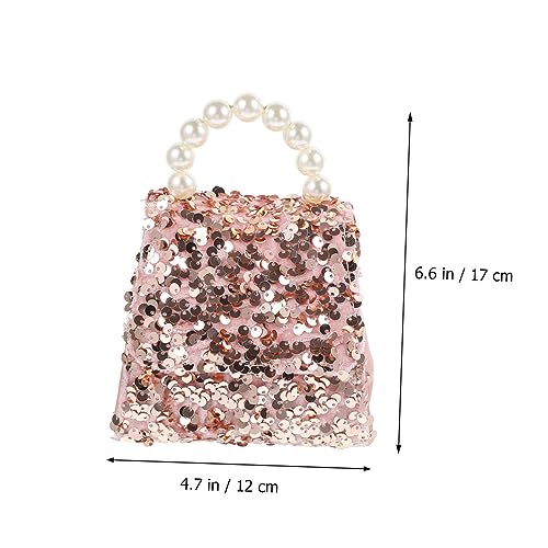 DIKACA Pailletten Umhängetasche Kleine Crossbody Bag mit Perlenhenkel Vielseitige Schultertasche für Mädchen Leicht und Modisch für Alltag Party und Reisen von DIKACA