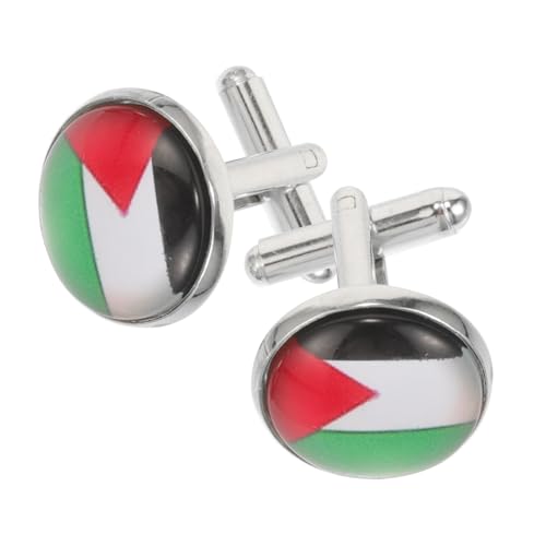DIKACA Palästina Manschettenknöpfe Herren Flaggen design Langlebig Modisch für Hemd Hochzeit Anzug Hemdmanschetten Knöpfe von DIKACA