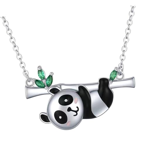 DIKACA Panda Halskette Damen Metall Anhänger Leichte Clavicle Kette Schmuck Geschenk für Mädchen und Frauen zu Weihnachten Valentinstag Muttertag von DIKACA