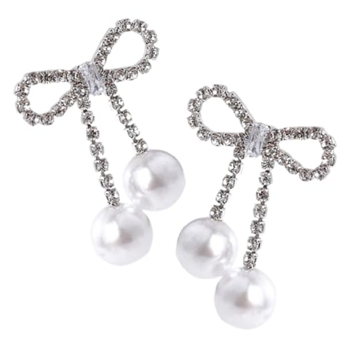 DIKACA Perlen Ohrstecker Schleife mit Strass Damenohrringe Leicht Modisch Langlebig Einzigartiges Design als für Frauen und Freundinnen von DIKACA