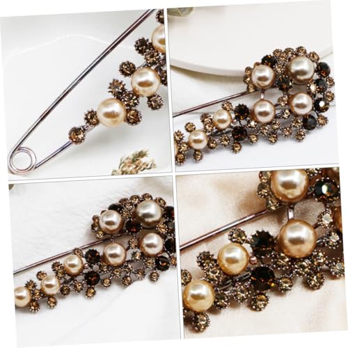 DIKACA Perlenbrosche mit Strasssteinen Modische Damen broschennadel aus Langlebiger Legierung Eleganter Anstecker für Kleidung Leichter Glänzender Schmuck für Besondere Anlässe und von DIKACA