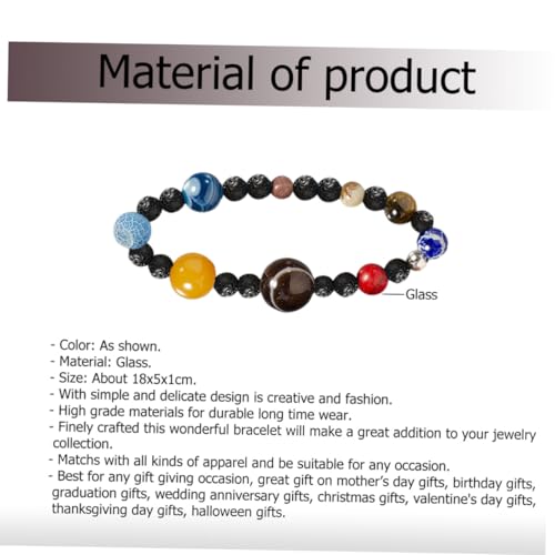 DIKACA Planeten Armband Damen Elastischer Naturstein Armreif Kreatives Weltraum Design Schmuck Geschenk für Frauen und Männer von DIKACA