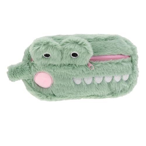 DIKACA Plüsch Federmäppchen Krokodilform Weiches Stiftemäppchen mit Reißverschluss Niedliches Schüler Etui für Stifte Bleistifte Radierer Organizer Tasche für Schule und Büro von DIKACA