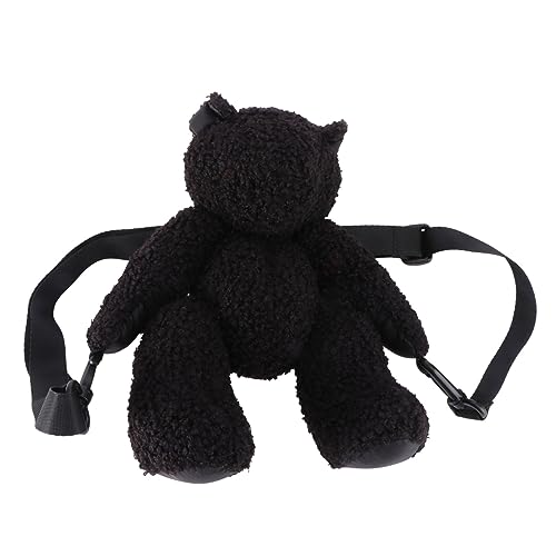 DIKACA Plüsch Single shoulder Bag Cartoon Bär Umhängetasche Damen Weiches Material Strapazierfähig Niedlicher Kleiner Begleiter Alltag und Freizeit von DIKACA